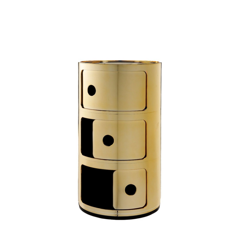 Componibili Metal Comodino in ABS metallizzato Ø32 H58,5 cm. oro