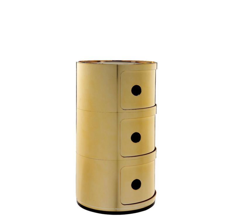 Componibili Metal Comodino in ABS metallizzato Ø32 H58,5 cm. oro