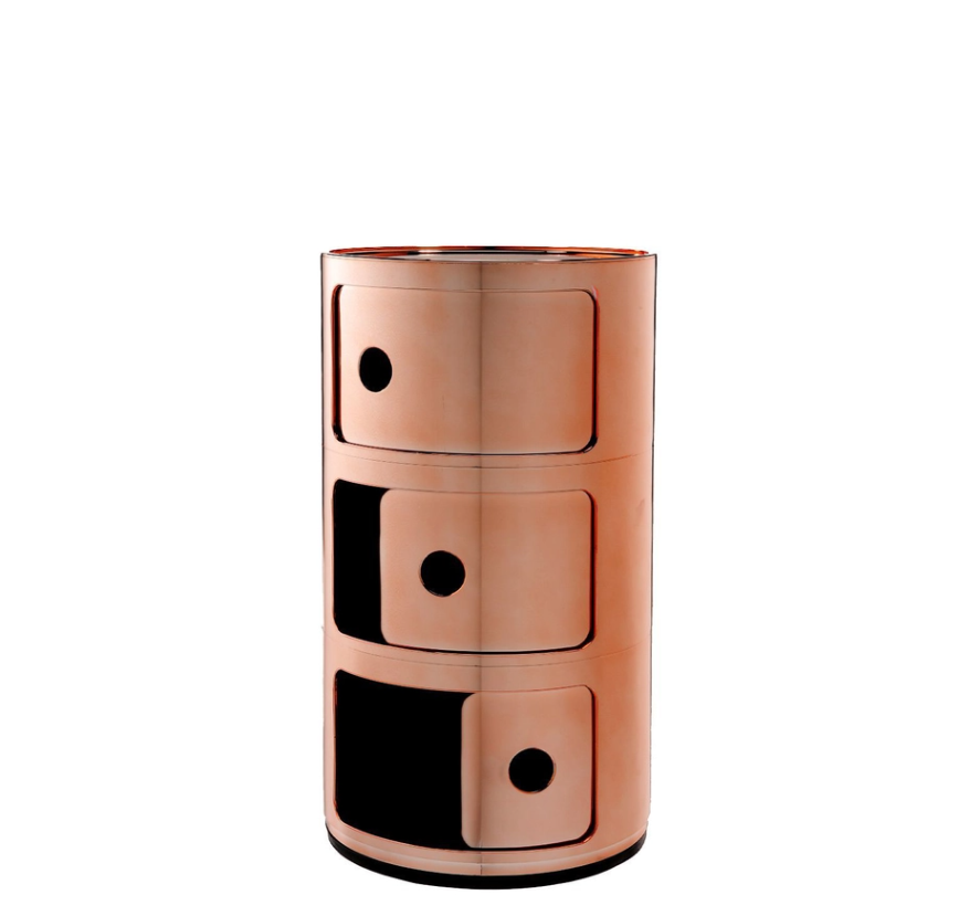 Componibili Metal Comodino in ABS metallizzato Ø32 H58,5 cm. rame