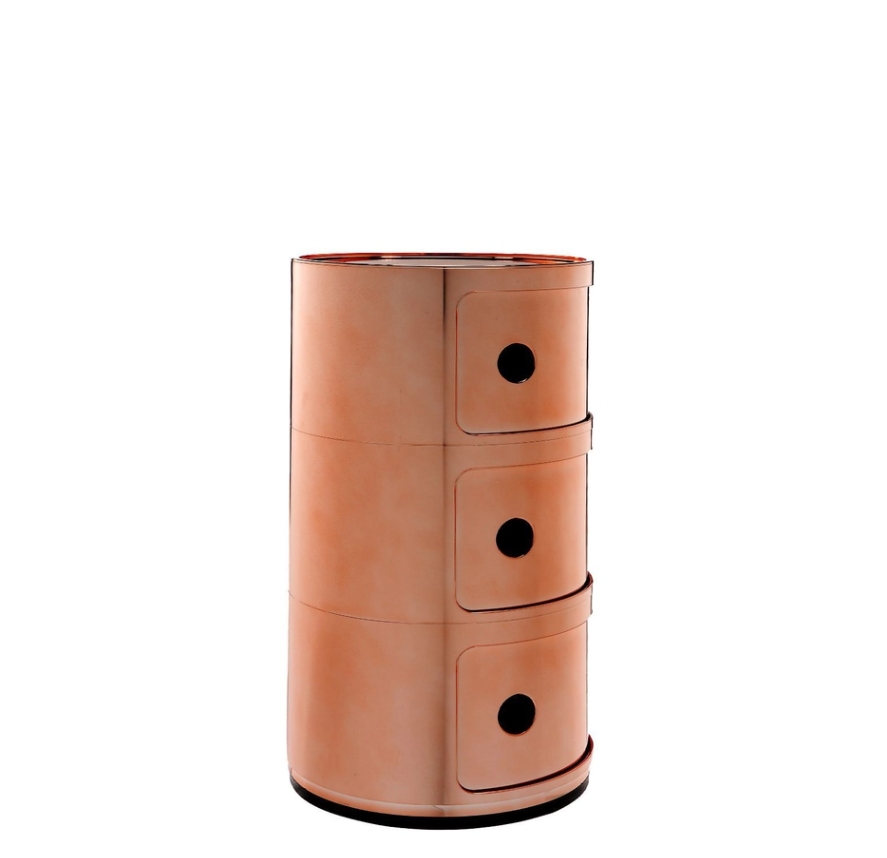 Componibili Metal Comodino in ABS metallizzato Ø32 H58,5 cm. rame