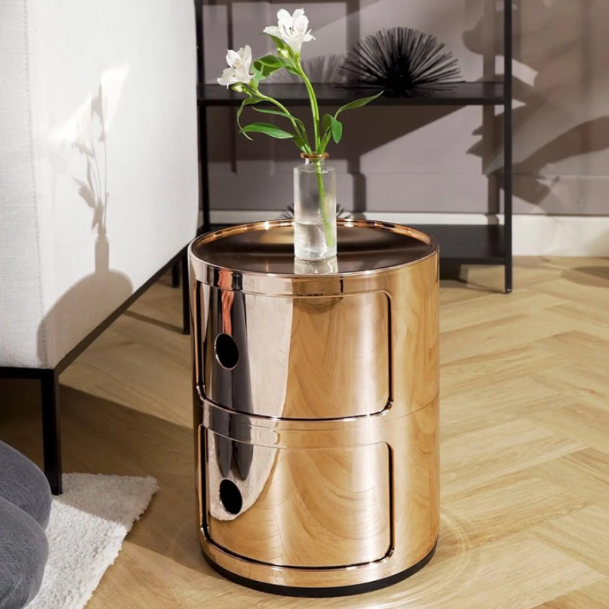 Componibili Metal Comodino in ABS metallizzato Ø32 H40 cm. oro