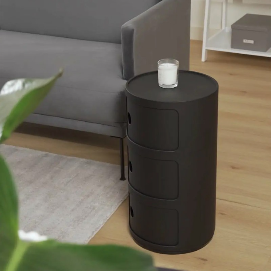 Componibili Recycled Comodino in Tecnopolimero Ø32 H40 cm. nero