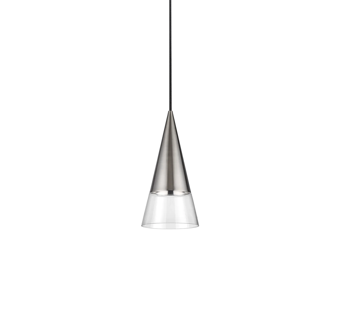 Cono sp1 Sospensione nickel in vetro trasparente