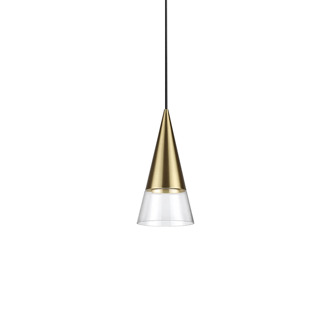 Cono sp1 Sospensione ottone in vetro trasparente