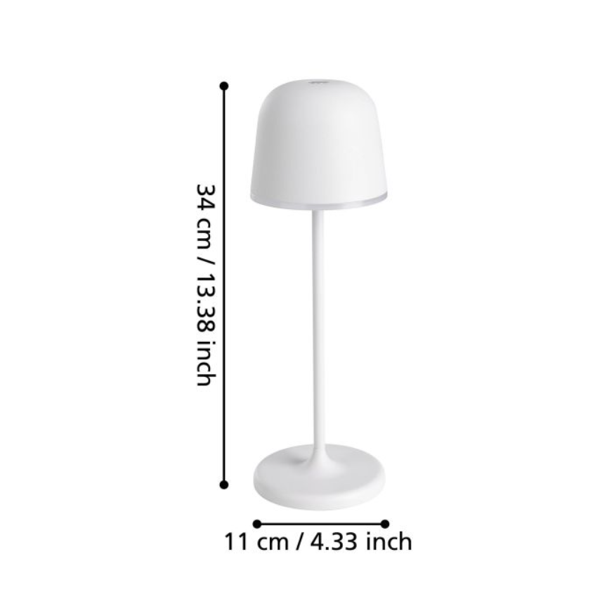 Mannera Bianco Lampada ricaricabile da tavolo IP54