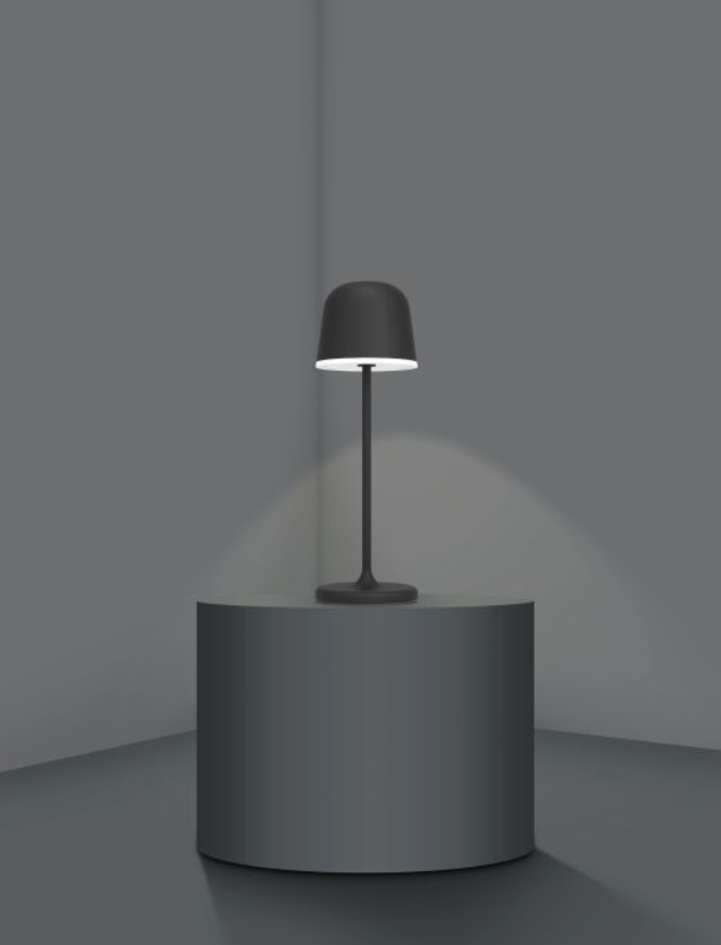 Mannera Nero Lampada ricaricabile da tavolo IP54