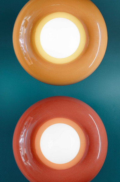Bumbum C2750 applique lampada parete ceramica decorata arancio