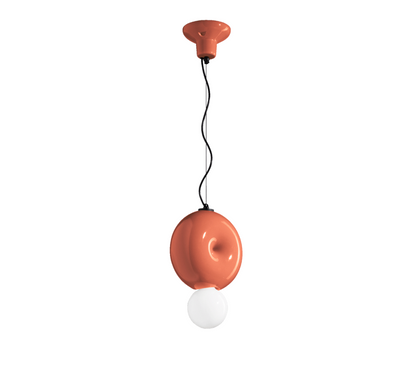Bumbum C2751 lampadario sospensione ceramica decorata arancio