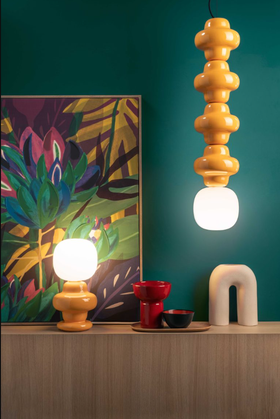 Copacabana C2680 lampada tavolo ceramica decorata crema