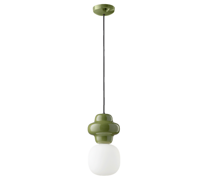 Copacabana C2681 lampadario sospensione ceramica decorata verde