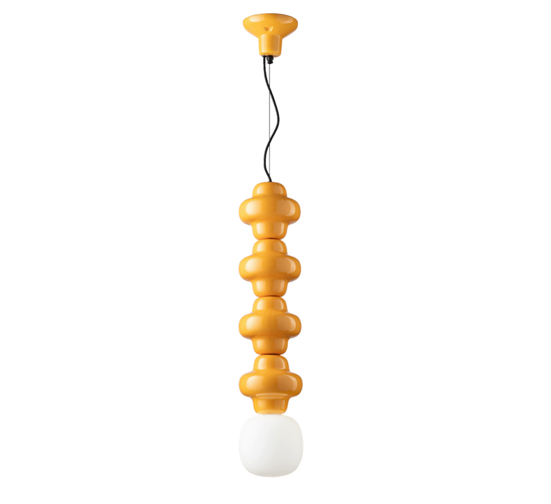 Copacabana C2682 lampadario sospensione ceramica decorata giallo