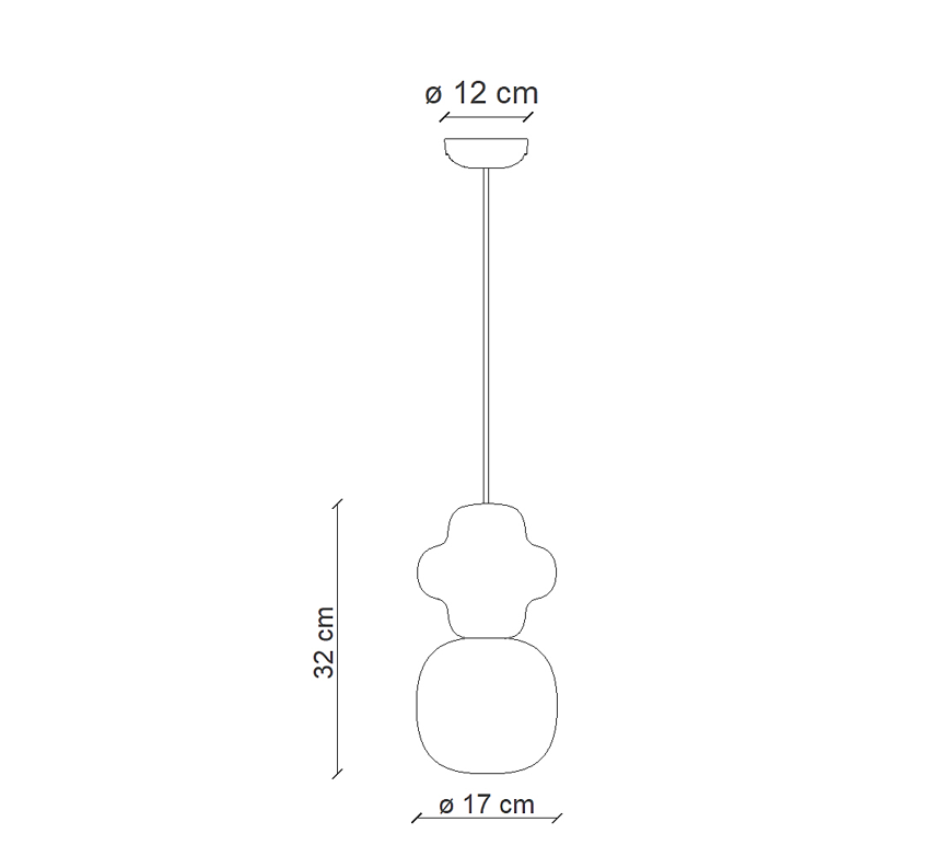 Copacabana C2681 lampadario sospensione ceramica decorata moka