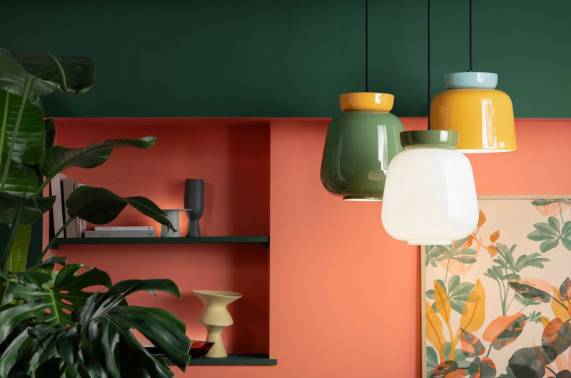 Corcovado C2744 lampadario sospensione ceramica azzurro arancio