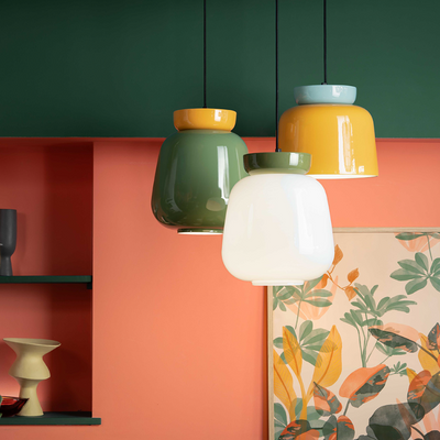 Corcovado C2744 lampadario sospensione ceramica azzurro arancio