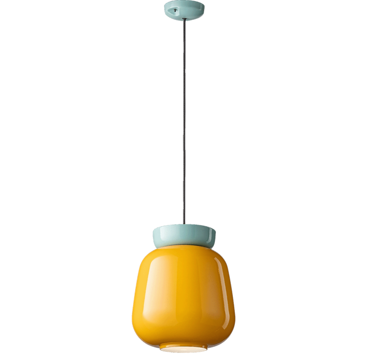 Corcovado C2740 lampadario sospensione ceramica azzurro vetro giallo lucido