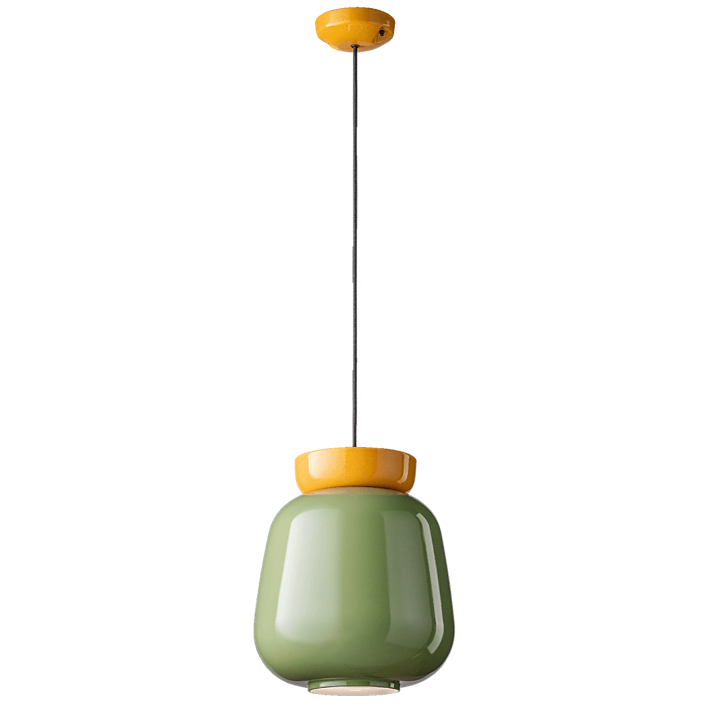 Corcovado C2740 lampadario sospensione ceramica giallo vetro verde lucido