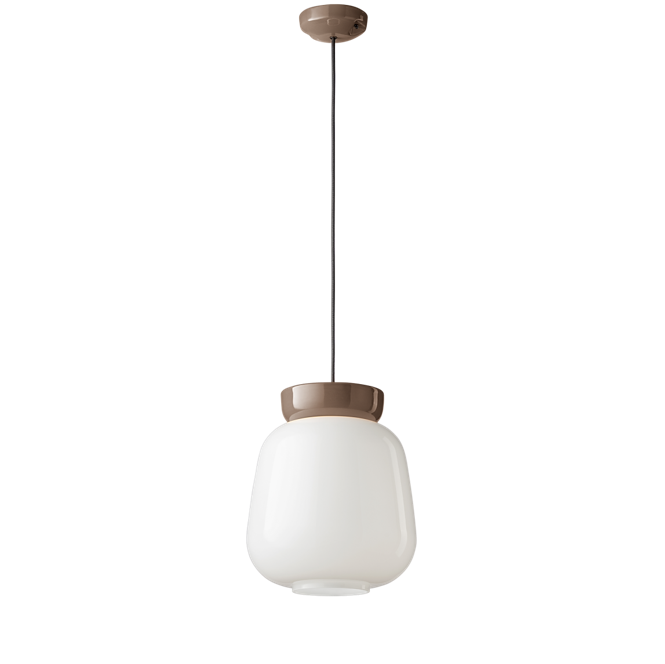 Corcovado C2742 lampadario sospensione ceramica moka vetro bianco lucido