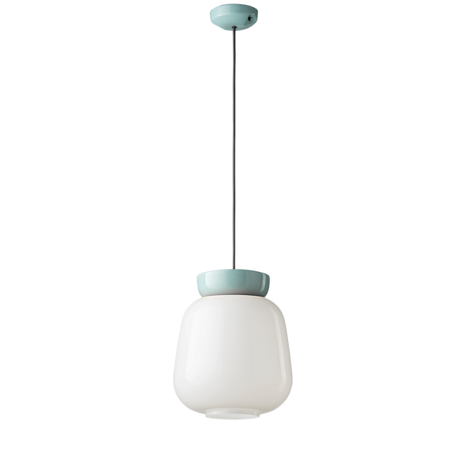 Corcovado C2742 lampadario sospensione ceramica azzurra vetro bianco lucido