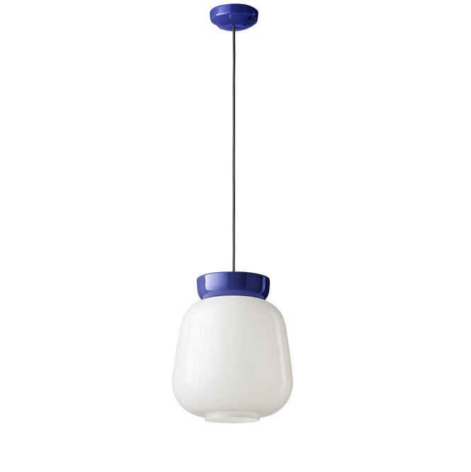 Corcovado C2742 lampadario sospensione ceramica blu vetro bianco lucido