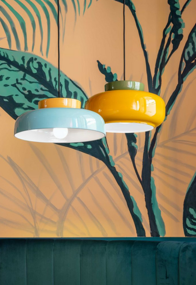 Maracanà C2745 lampadario sospensione ceramica giallo azzurro