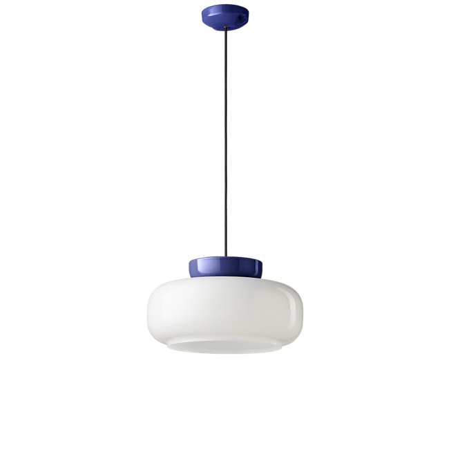 Maracanà C2743 lampadario sospensione ceramica blu vetro bianco lucido