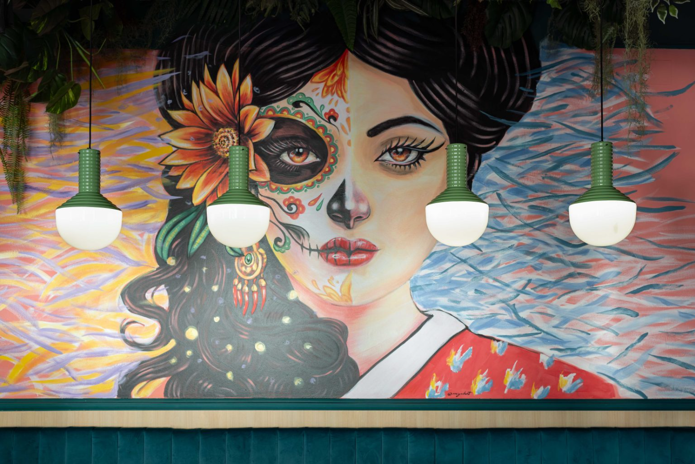 Selaròn C2730 lampadario sospensione in vetro arancio