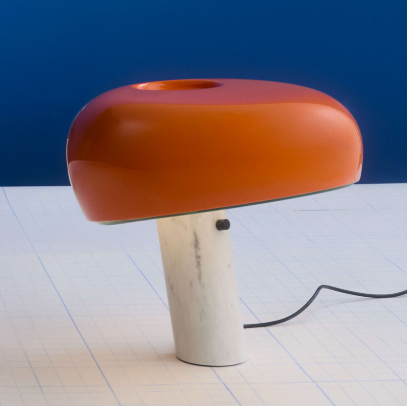 Snoopy Lampada da tavolo in marmo vetro arancio