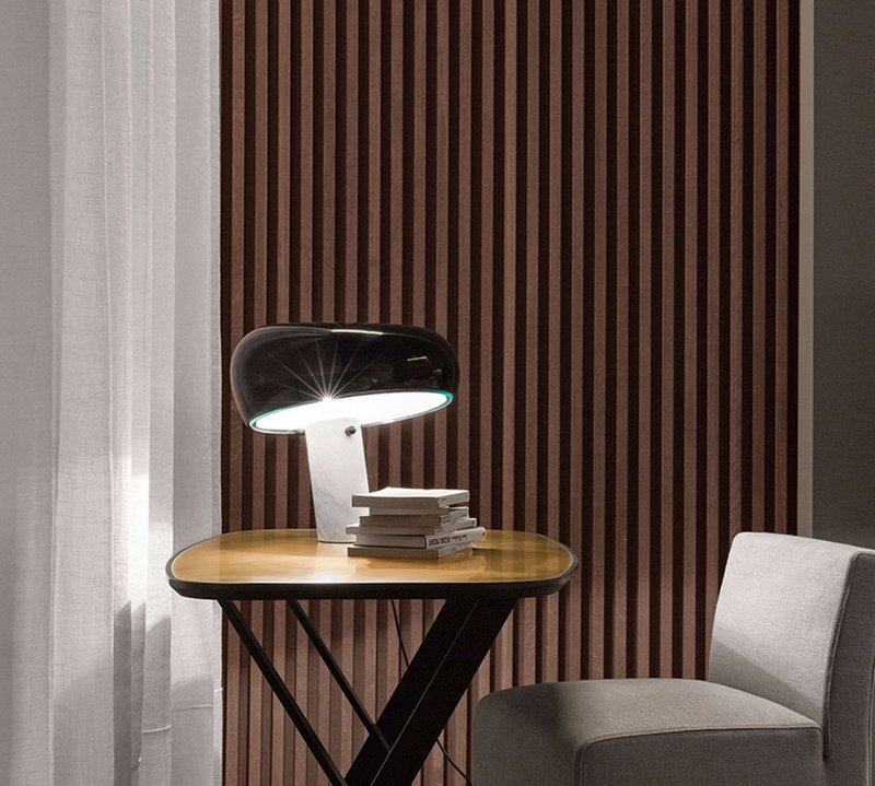 Snoopy Lampada da tavolo in marmo vetro nero