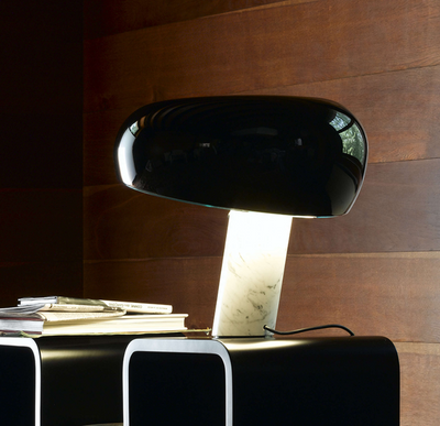 Snoopy Lampada da tavolo in marmo vetro nero