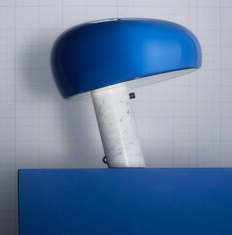 Snoopy Lampada da tavolo in marmo vetro blu