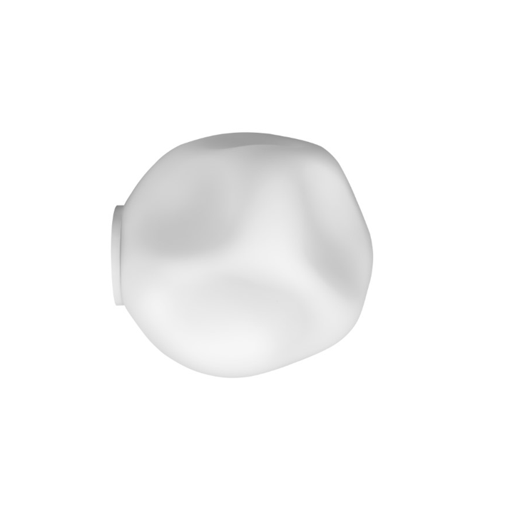 Hoba Lampada parete soffitto media in vetro soffiato bianco