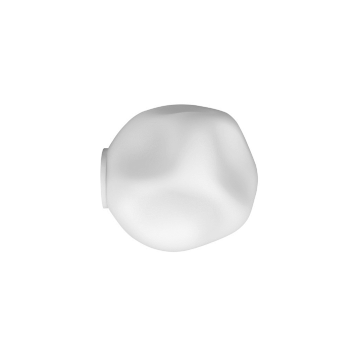 Hoba Lampada parete soffitto midi in vetro soffiato bianco