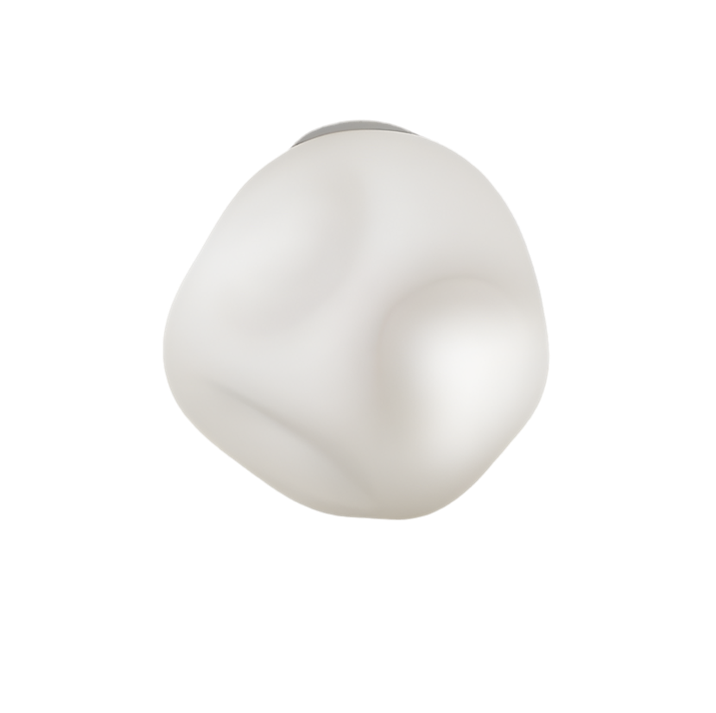 Hoba Lampada soffitto grande in vetro soffiato bianco