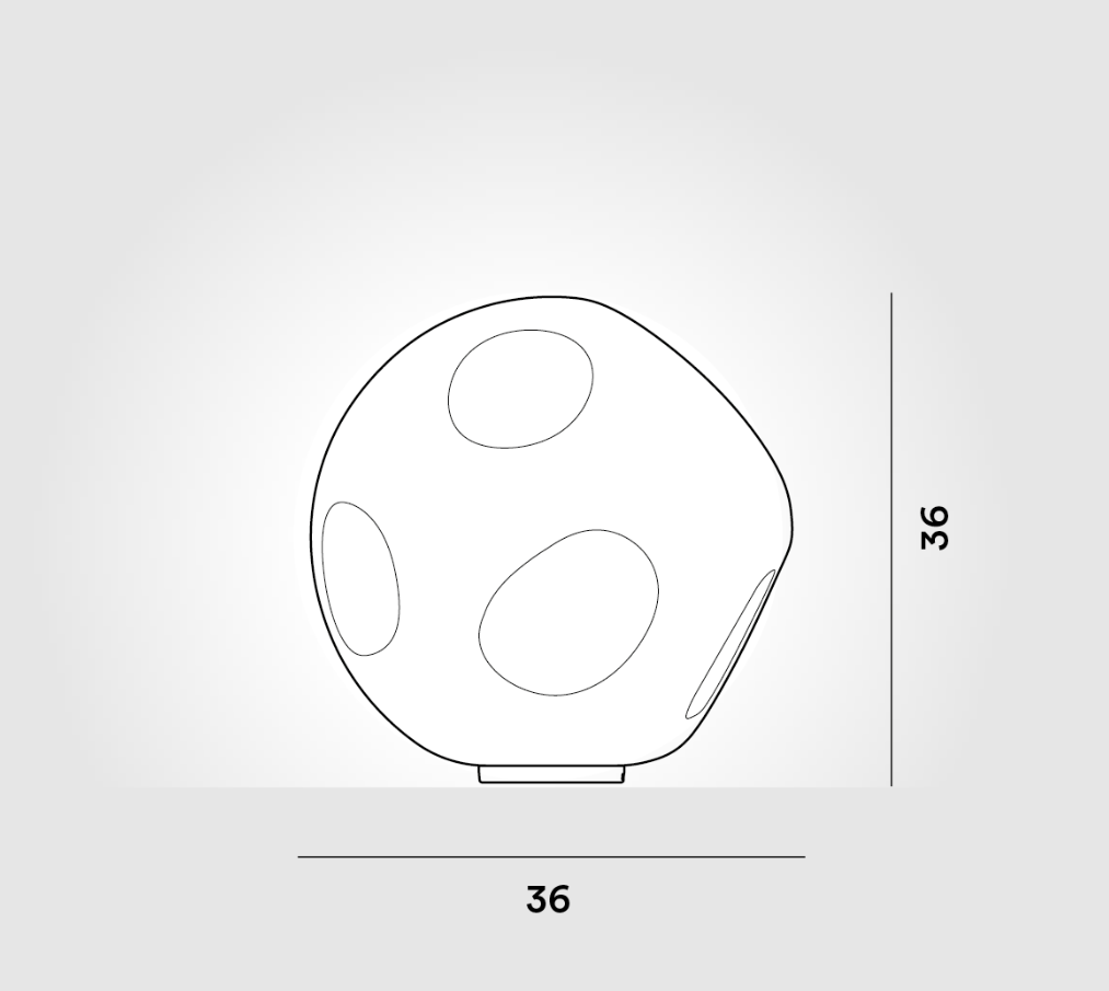 Hoba Lampada tavolo grande in vetro soffiato bianco