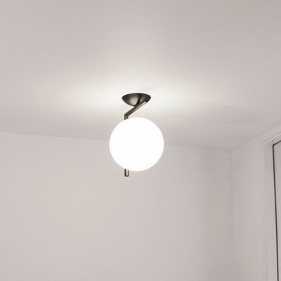 IC Lights C/W1 Lampada da parete soffitto nero vetro soffiato Ø20 cm.