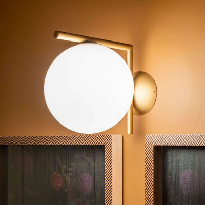 IC Lights C/W2 Lampada da parete soffitto ottone vetro soffiato Ø30 cm.