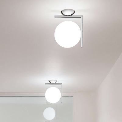 IC Lights C/W1 Lampada da parete soffitto cromo vetro soffiato Ø20 cm.