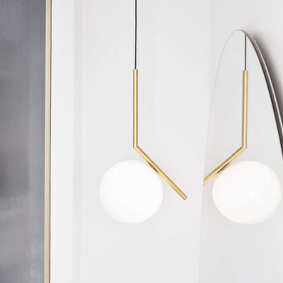 IC Lights S2 Sospensione ottone in vetro soffiato Ø30 cm.