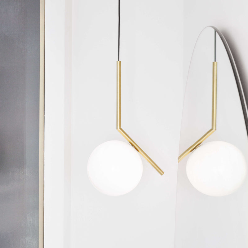 IC Lights S2 Sospensione ottone in vetro soffiato Ø30 cm.