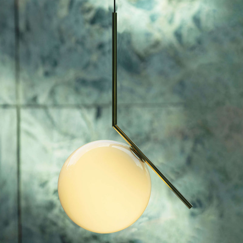 IC Lights S2 Sospensione ottone in vetro soffiato Ø30 cm.