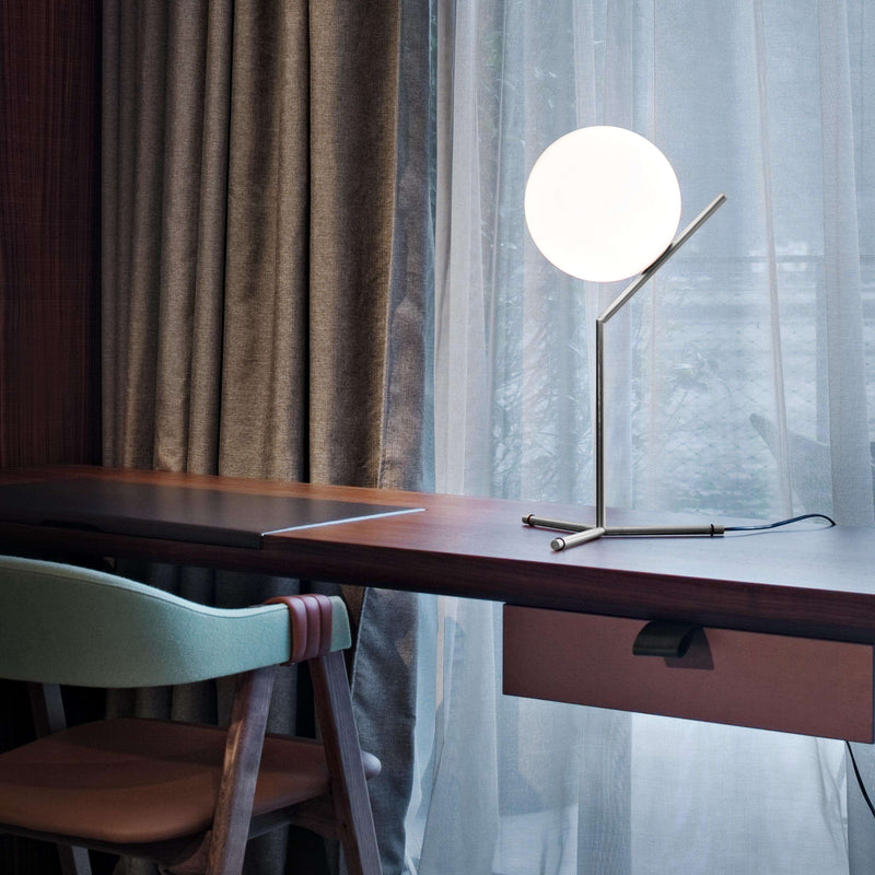 IC Lights T1 High Lampada da tavolo cromo vetro soffiato Ø20 cm.