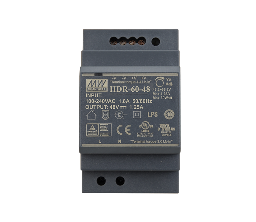 Mean Well Alimentatore barra din 48V DC 60W