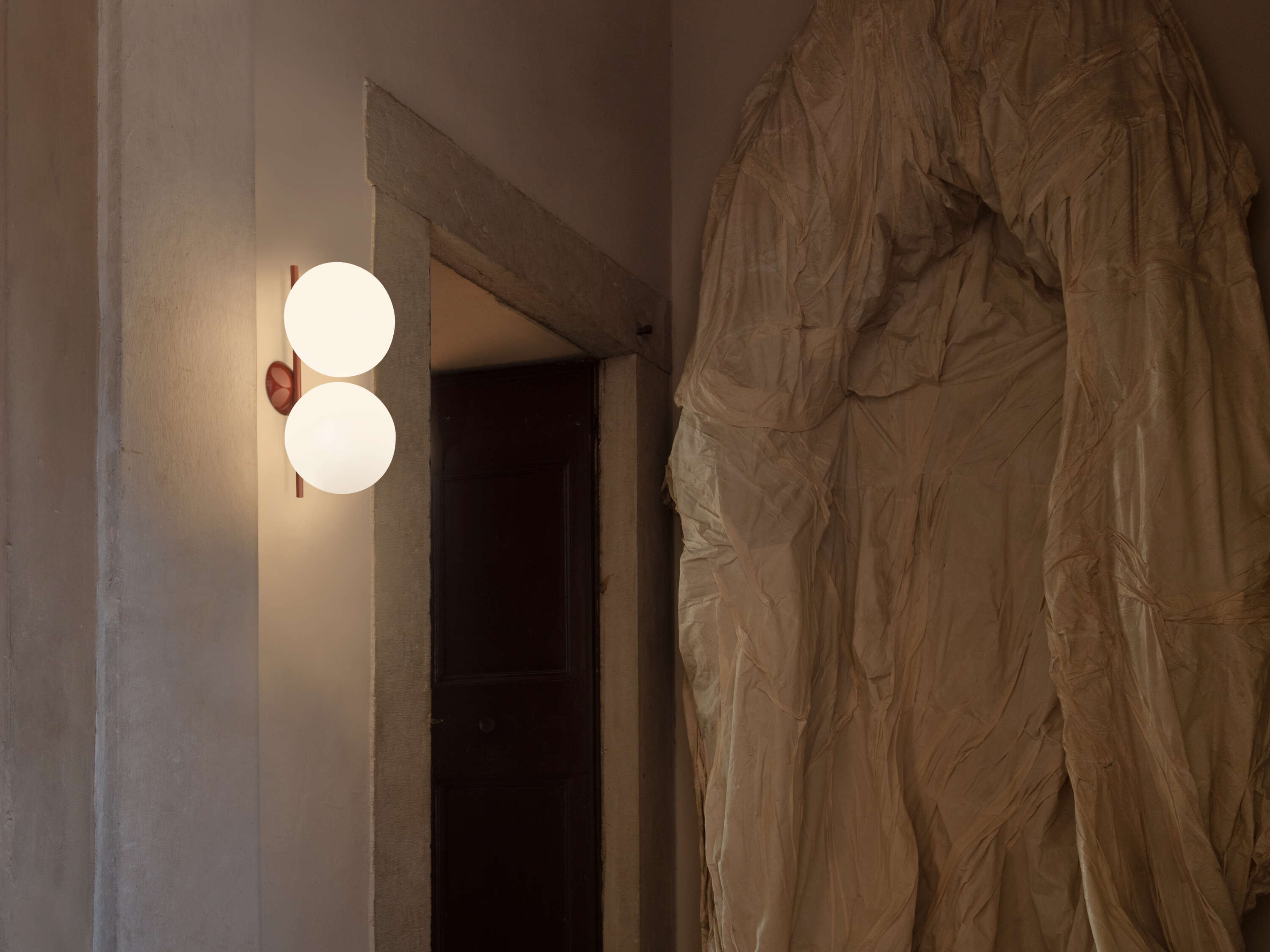 IC Lights C/W1 Double Lampada da parete soffitto ottone vetro soffiato Ø20 cm.