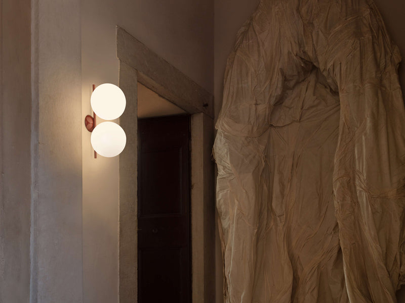 IC Lights C/W1 Double Lampada da parete soffitto ottone vetro soffiato Ø20 cm.