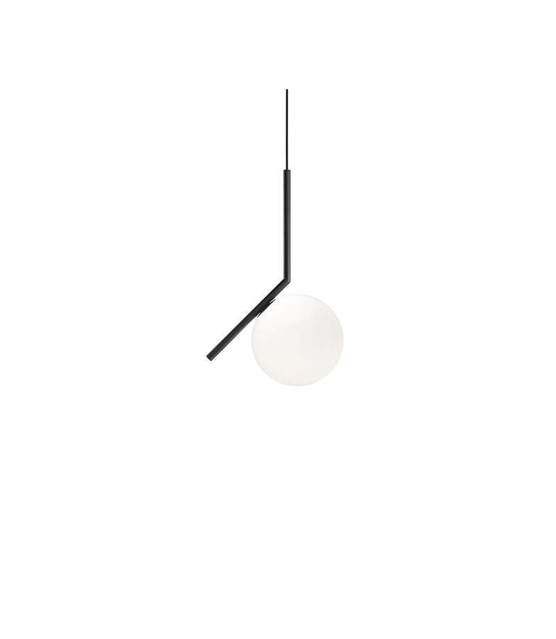IC Lights S1 Sospensione nero in vetro soffiato Ø20 cm.