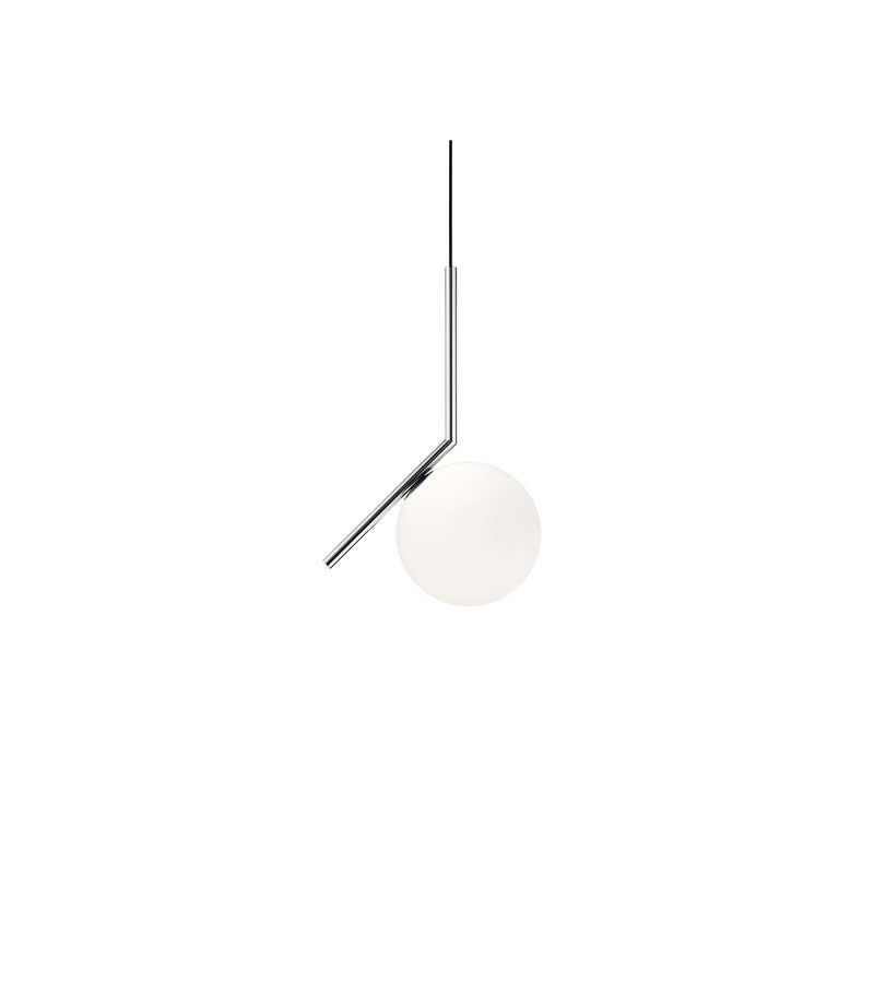 IC Lights S1 Sospensione cromo in vetro soffiato Ø20 cm.