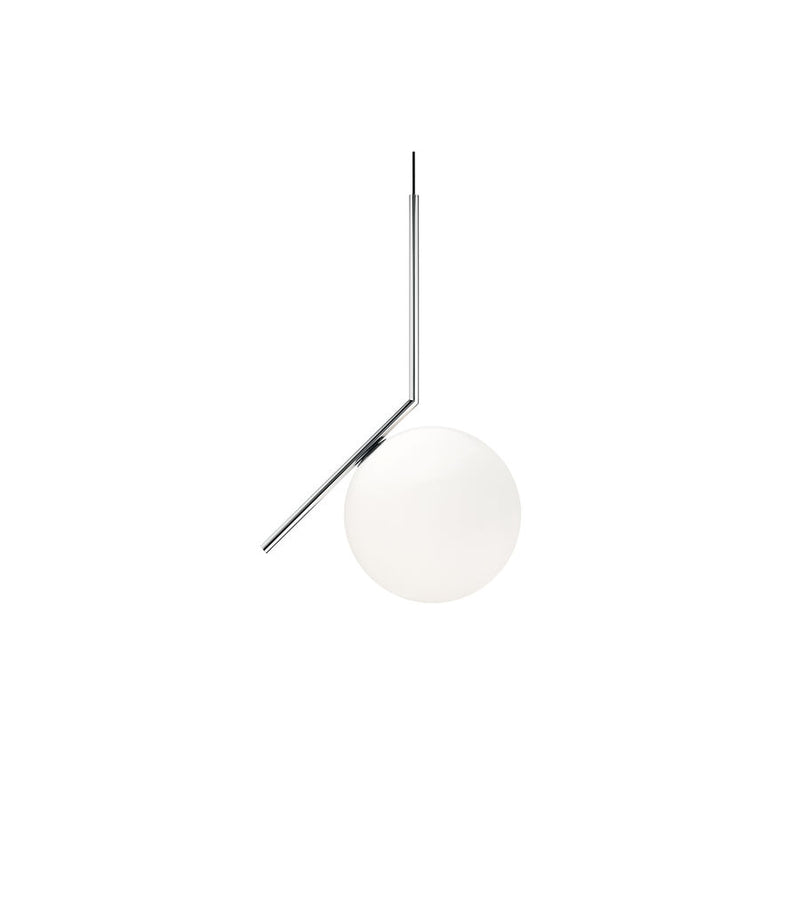 IC Lights S2 Sospensione cromo in vetro soffiato Ø30 cm.