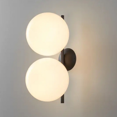 IC Lights C/W2 Double Lampada da parete soffitto nero vetro soffiato Ø30 cm.