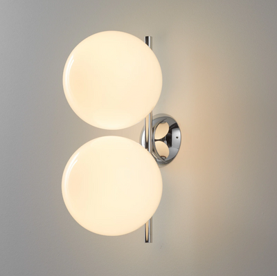 IC Lights C/W2 Double Lampada da parete soffitto cromo vetro soffiato Ø30 cm.