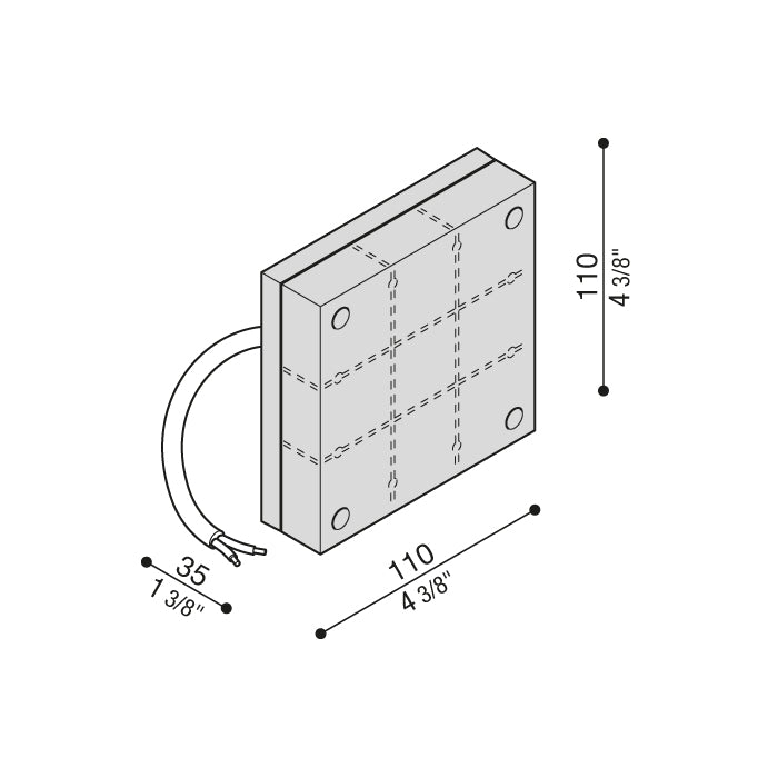 Kobo 110 BK Applique lampada da parete per esterno in policarbonato IP66